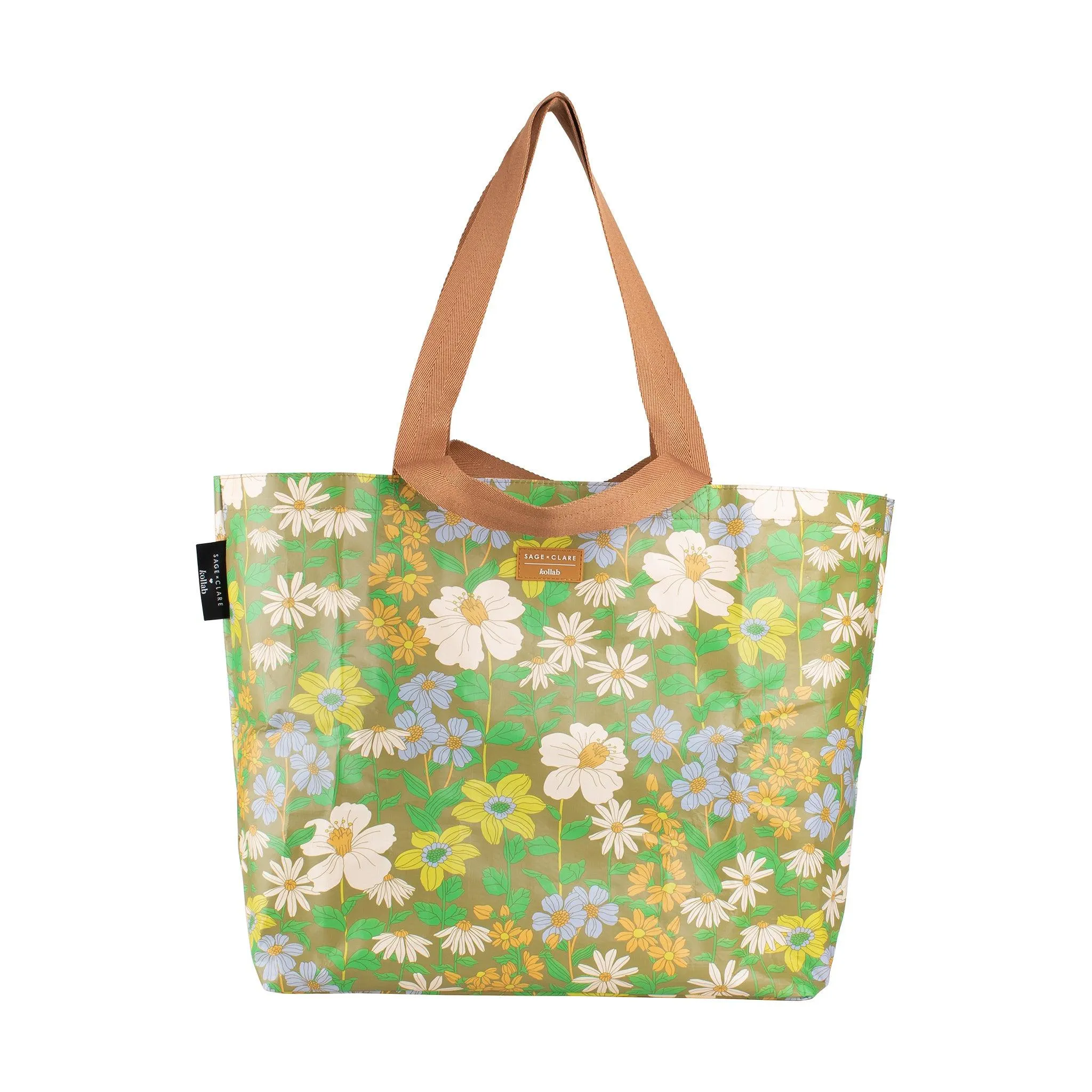 KOLLAB SHOPPER TOTE SAGE X CLARE & KOLLAB FLORIA