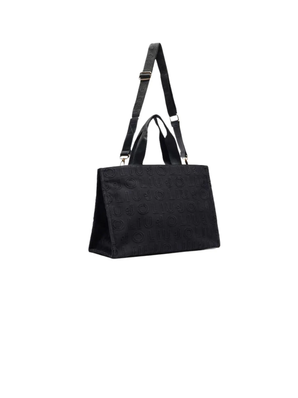 L Tote Jacquard Plai - Nero