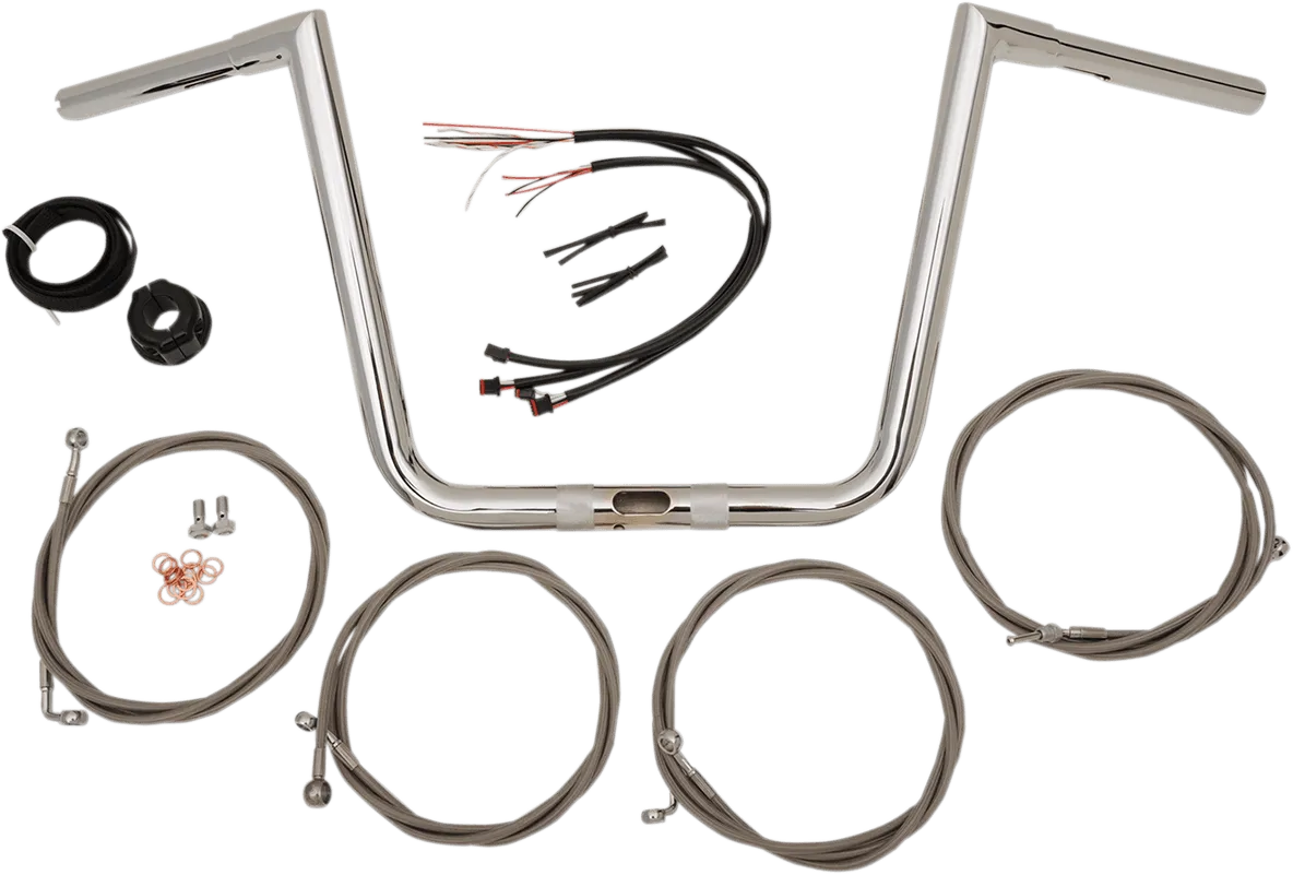 LA Choppers LA-7312KT1-63 12in. Ape Hanger Handlebar Kit - Chrome