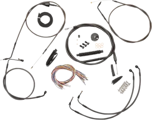 LA Choppers LA-8005KT2A-08M Complete Handlebar Cable and Brake Line Kit - Midnight