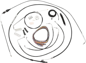 LA Choppers LA-8005KT2B-13B Complete Handlebar Cable and Brake Line Kit - Black Vinyl/Stainless