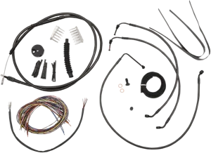 LA Choppers LA-8010KT2-19M Complete Handlebar Cable and Brake Line Kit - Midnight
