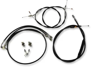 LA Choppers LA-8123KT-13B Standard Handlebar Cable/Brake & Clutch Line/Wire Kit - Black Vinyl/Stainless