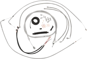 LA Choppers LA-8123KT2-19 Complete Handlebar Cable/Brake & Clutch Line/Wire Kit - Stainless Braided
