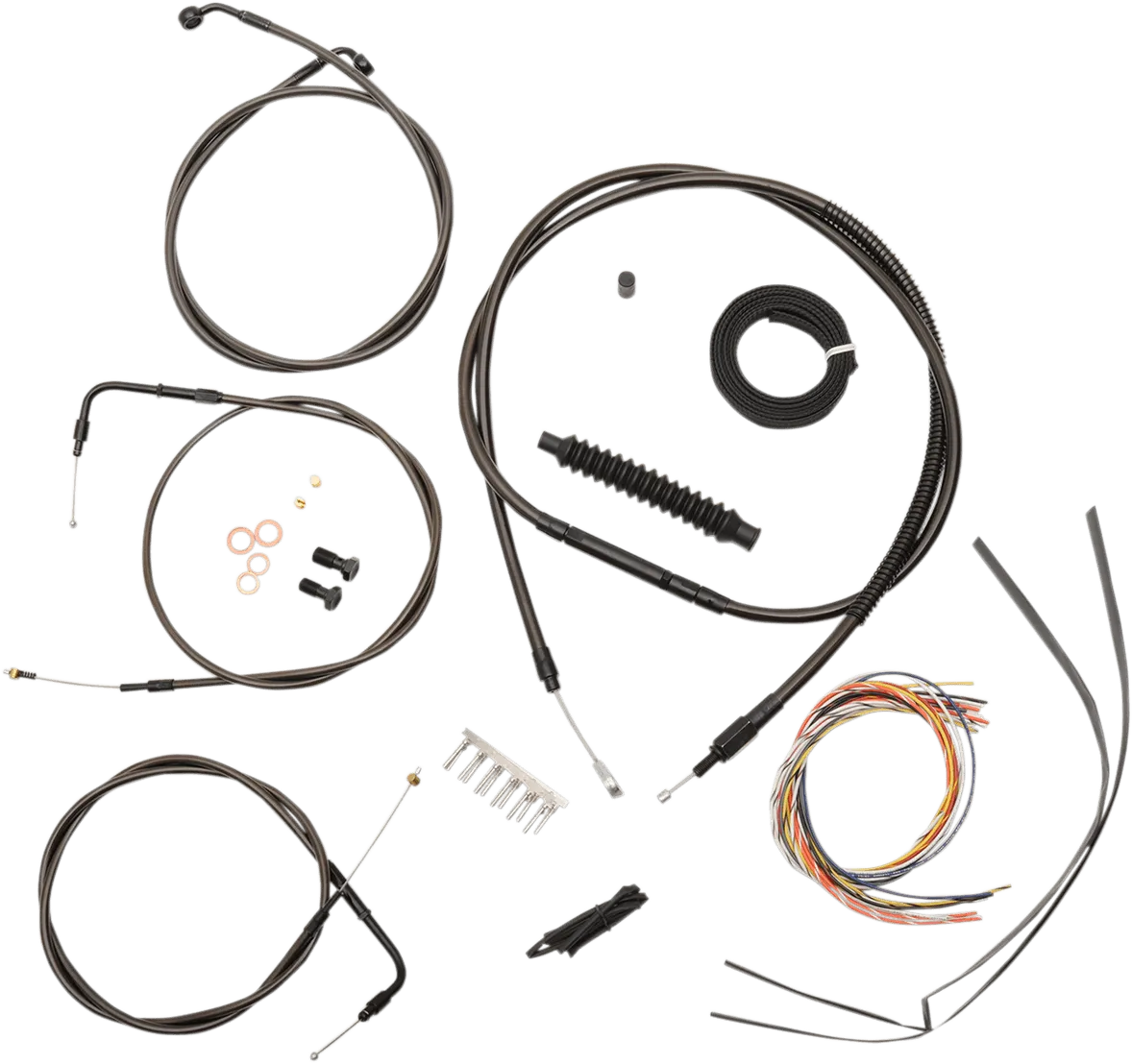 LA Choppers LA-8130KT2-16M Complete Handlebar Cable and Brake Line Kit - Midnight