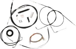LA Choppers LA-8140KT2-16B Complete Handlebar Cable and Brake Line Kit - Black Vinyl/Stainless