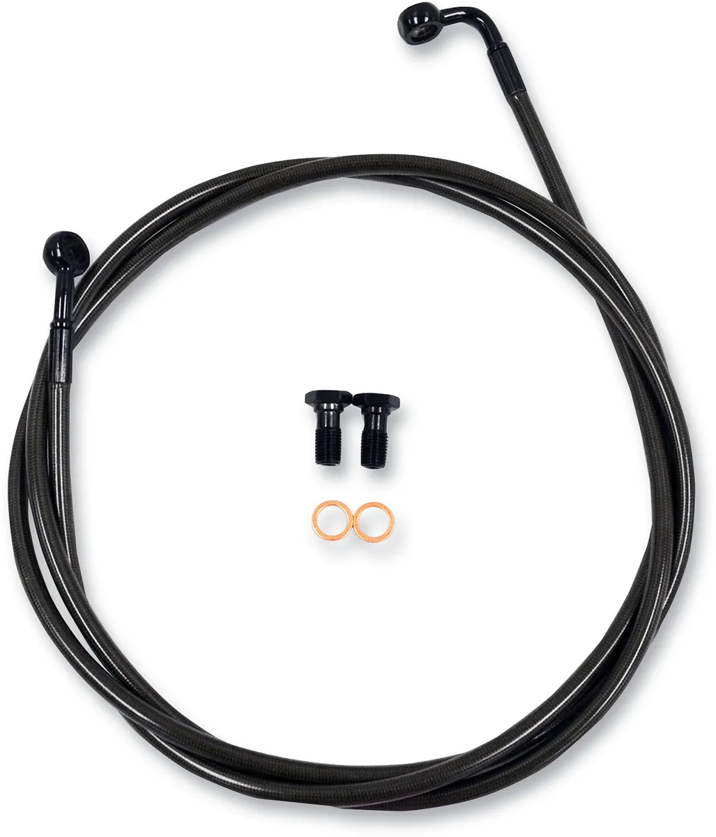LA Choppers LA-8210B16M Midnight Braided Brake Lines - 15-17in. Ape Hangers