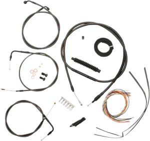 LA Choppers LA-8210KT2A-13M Complete Handlebar Cable and Brake Line Kit - Midnight