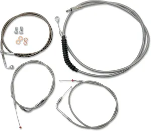 LA Choppers LA-8230KT-13 Standard Handlebar Cable/Brake & Clutch Line/Wire Kit - Stainless Braided