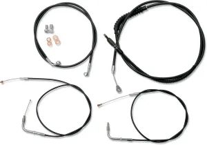 LA Choppers LA-8230KT-13B Standard Handlebar Cable/Brake & Clutch Line/Wire Kit - Black Vinyl/Stainless