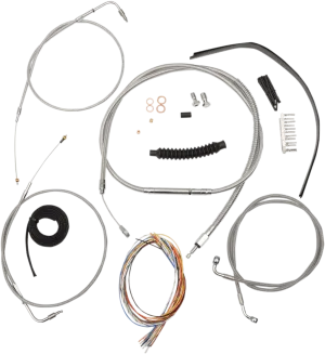 LA Choppers LA-8320KT2B-13 Complete Handlebar Cable/Brake & Clutch Line/Wire Kit - Stainless Braided