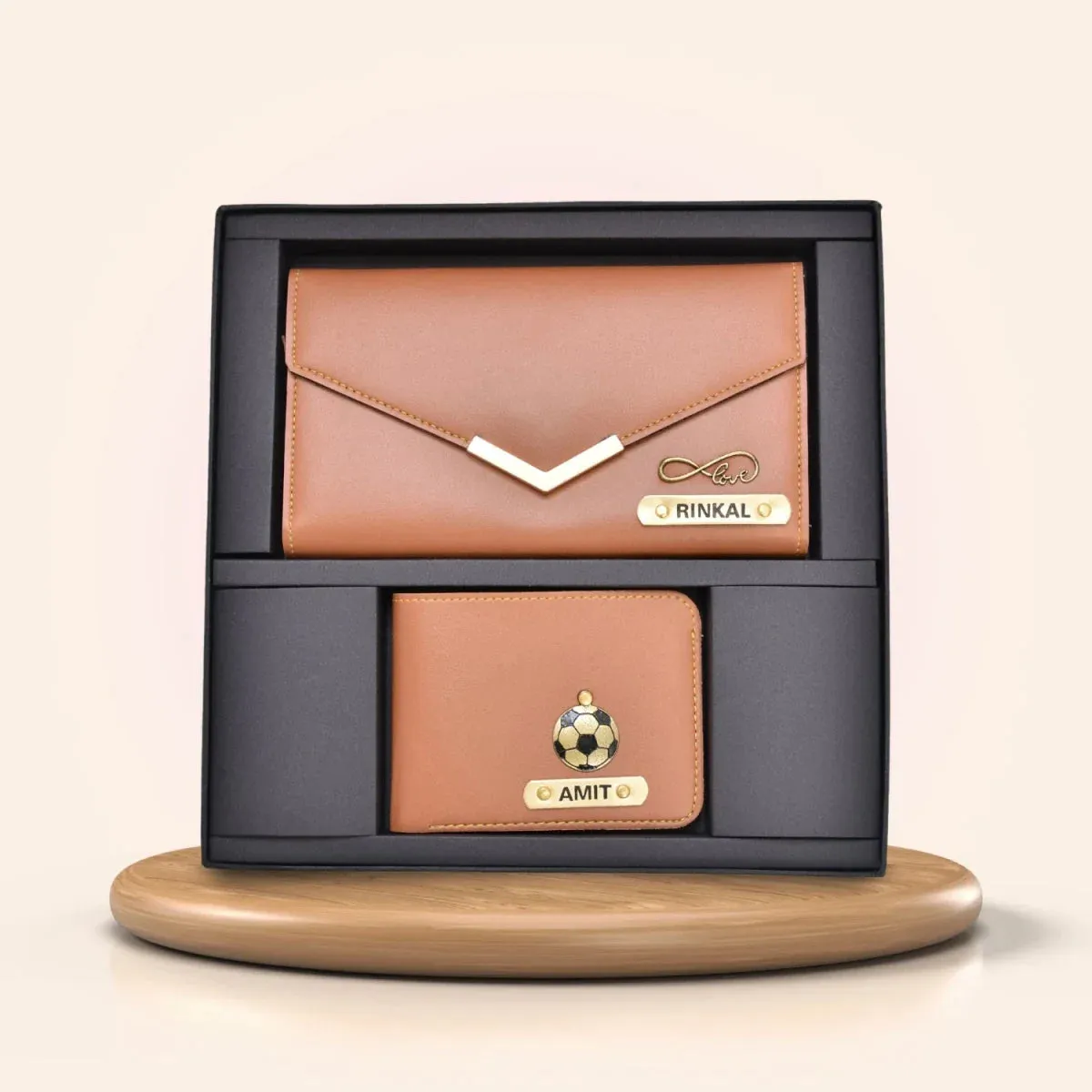 Lady Wallet   Men's Wallet (Couple Gift 1) - Tan