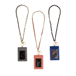 Lanyard ID Wallet, 3 Asst, Indigo, Gray, Pink,7ta030
