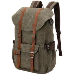 Laptop Outdoor Canvas Backpack With Charging