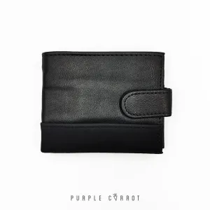 Laser Engraved Clip Wallet with Suede Detail