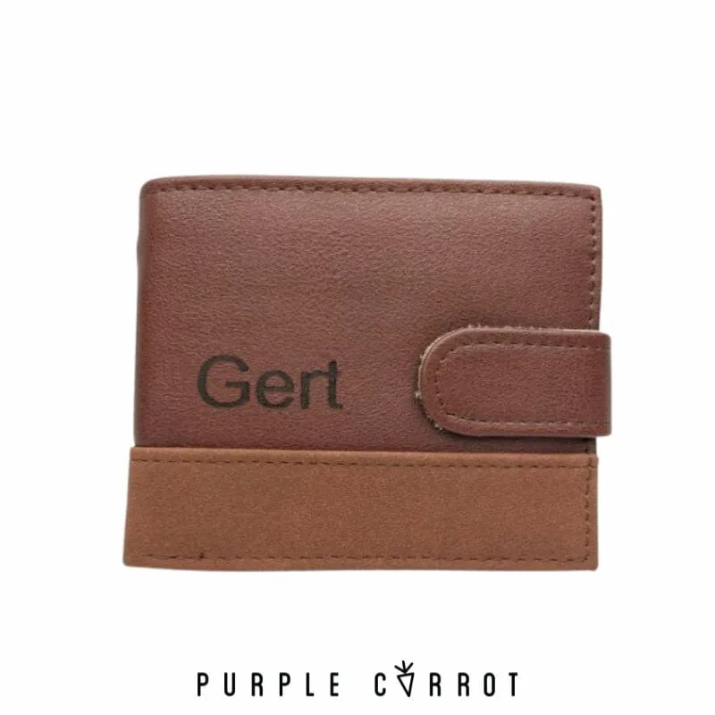 Laser Engraved Clip Wallet with Suede Detail