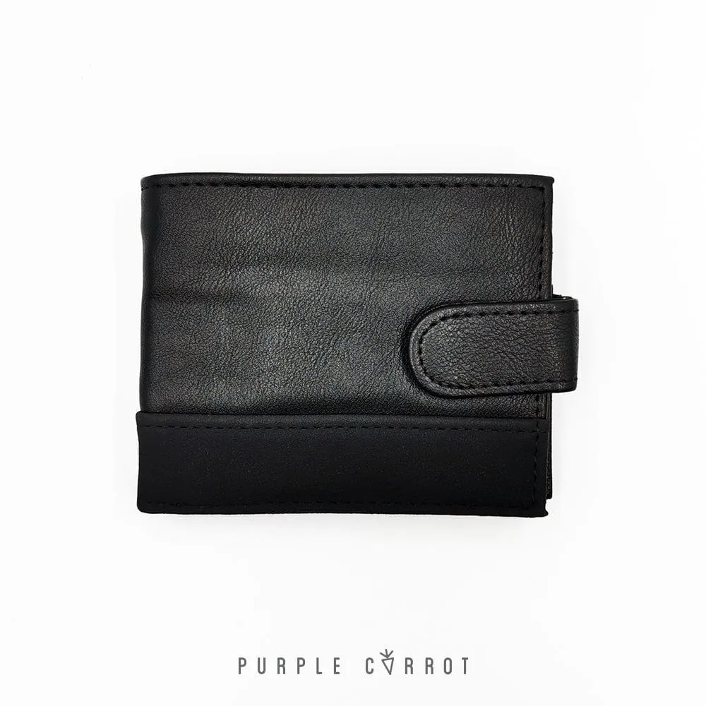 Laser Engraved Clip Wallet with Suede Detail