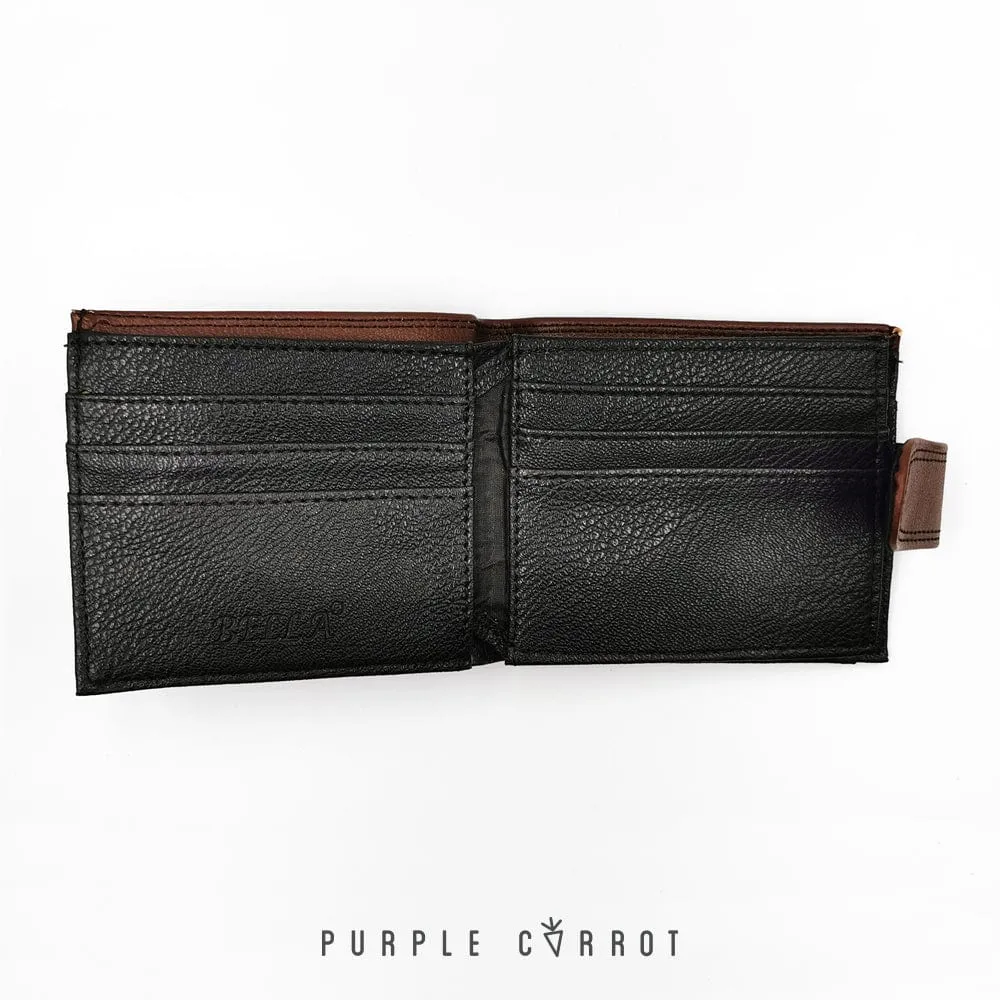 Laser Engraved Clip Wallet with Suede Detail