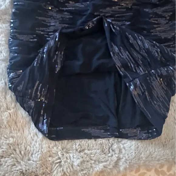 Lauren Ralph Lauren Evenings Blue Sparkle Sequins Tulle Detail Cocktail Dress 10