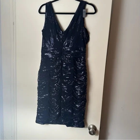 Lauren Ralph Lauren Evenings Blue Sparkle Sequins Tulle Detail Cocktail Dress 10