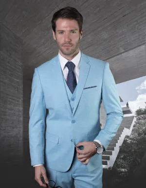 LAZARO TURQUOISE SLIM FIT 3 PC SUIT