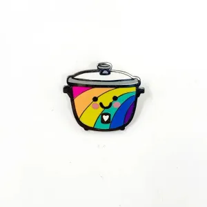 Le Petit Elefant: Lbgtqia Rainbow Rice Cooker Enamel Pin