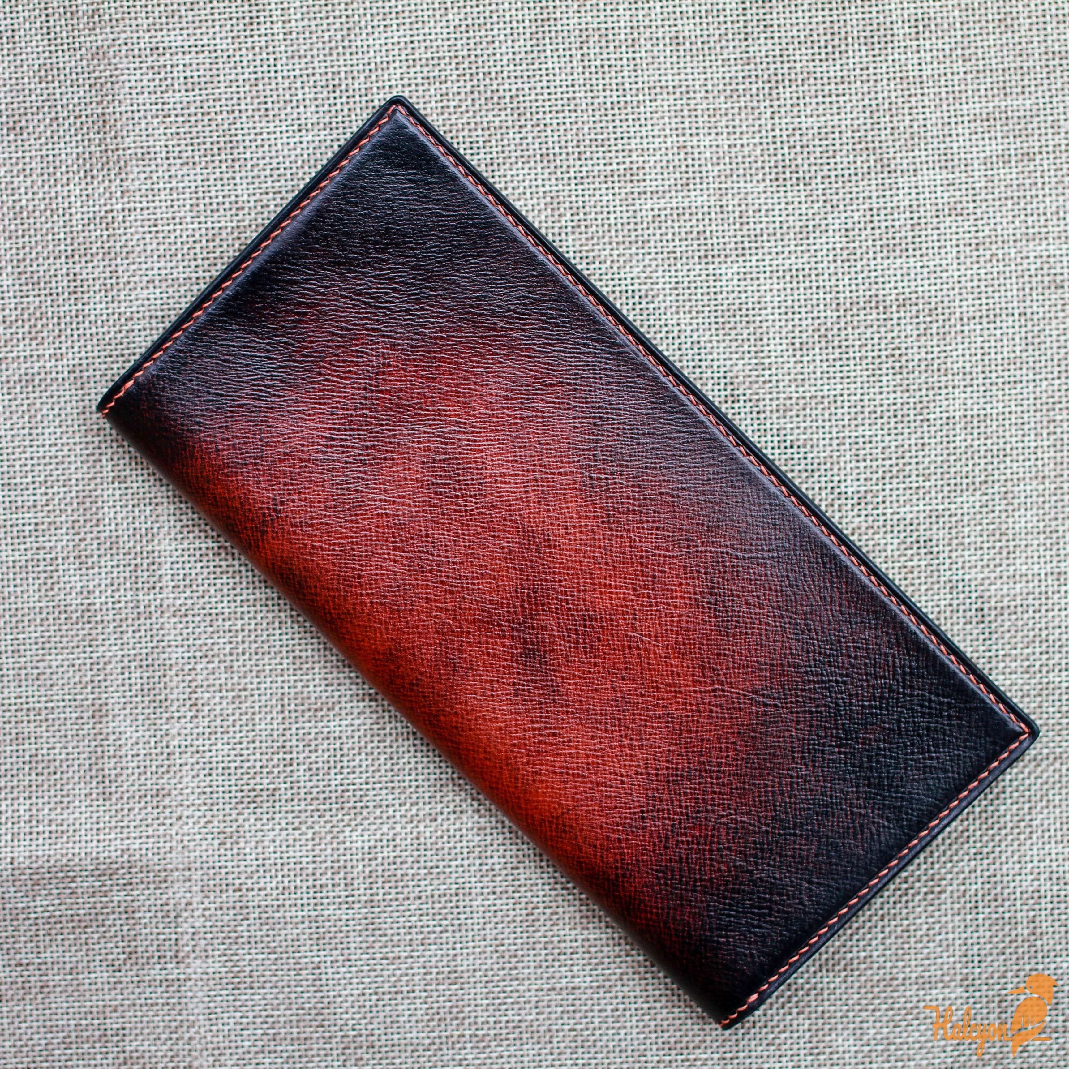 Leather Long Wallet, Engraved Mens Wallet