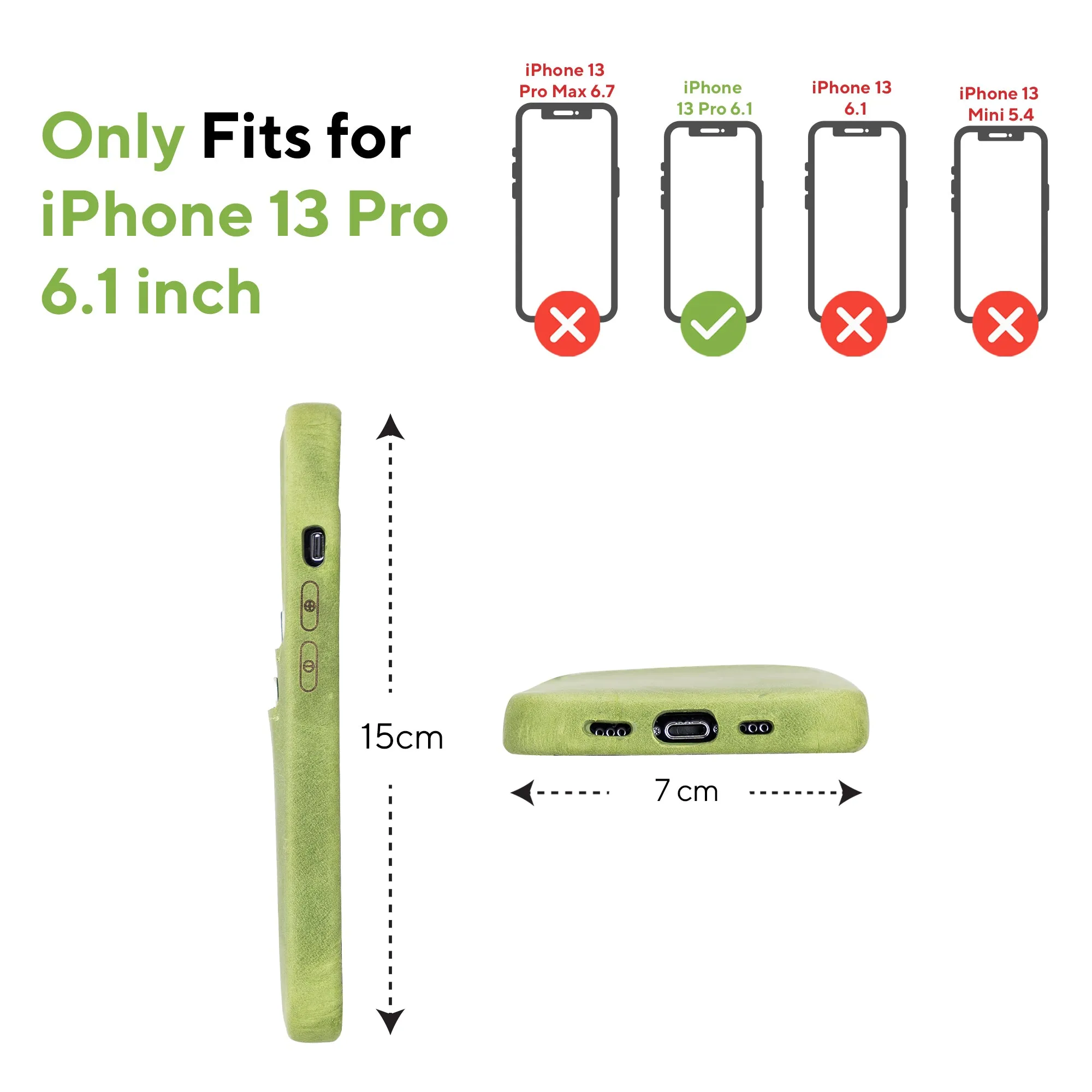 Leather Phone Case with Wallet for iPhone 13 Pro