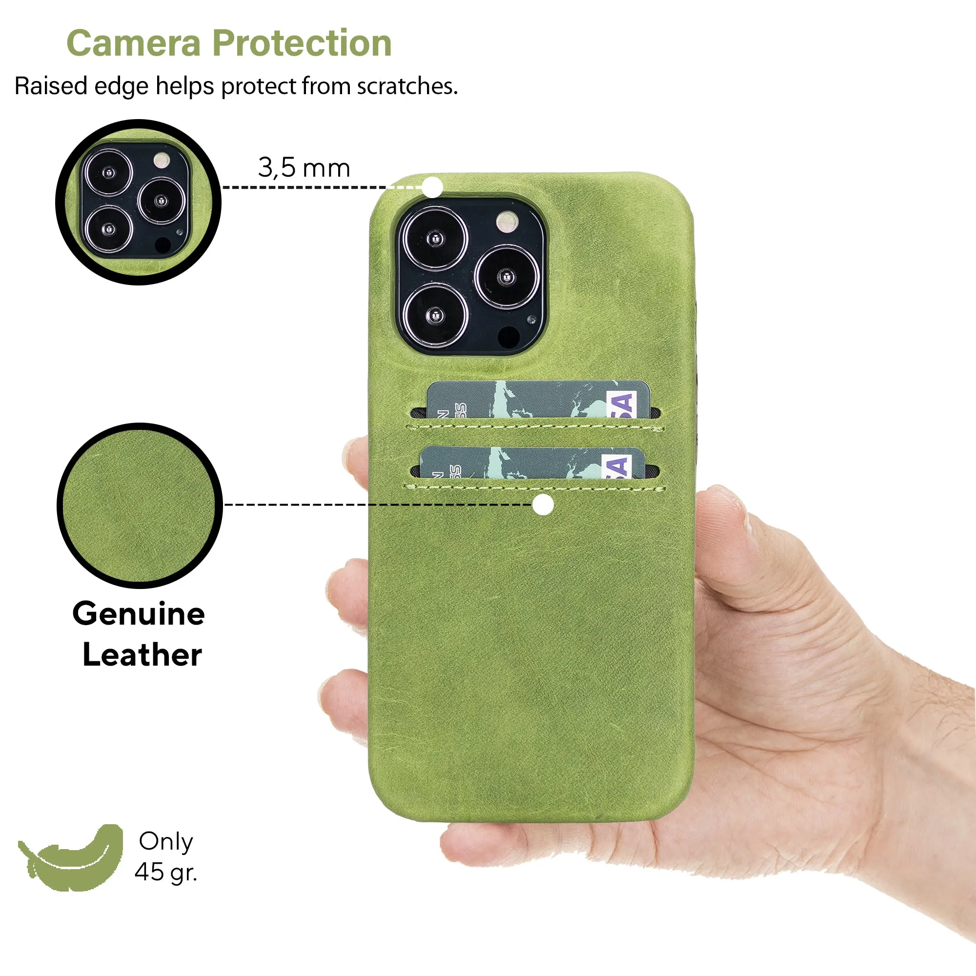 Leather Phone Case with Wallet for iPhone 13 Pro