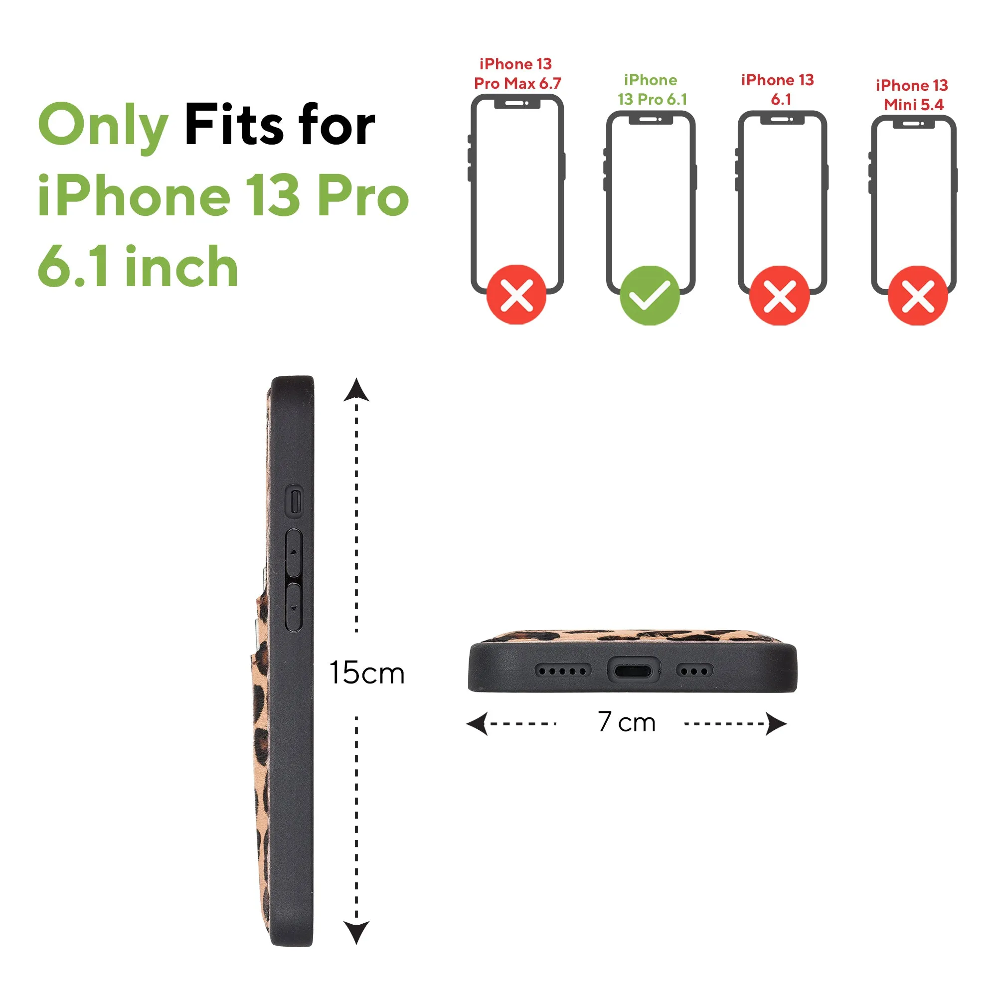 Leather Phone Case with Wallet for iPhone 13 Pro