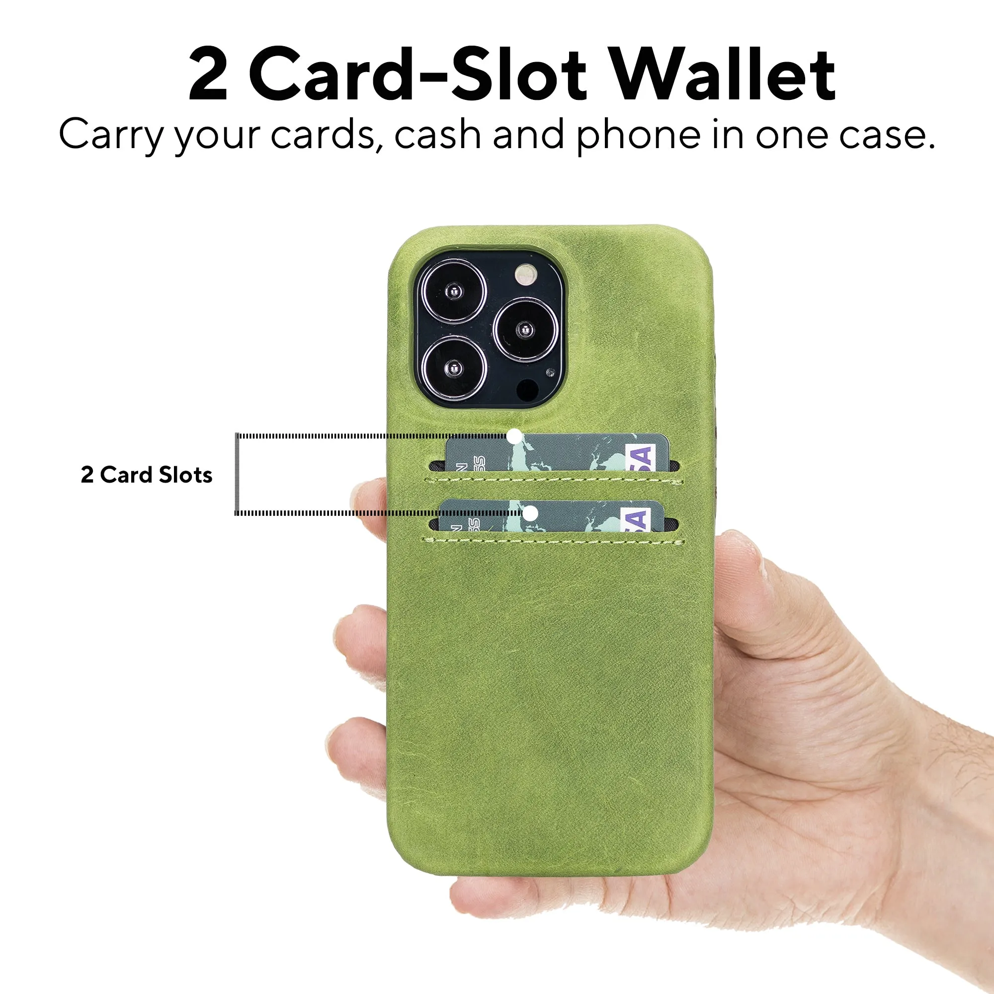 Leather Phone Case with Wallet for iPhone 13 Pro