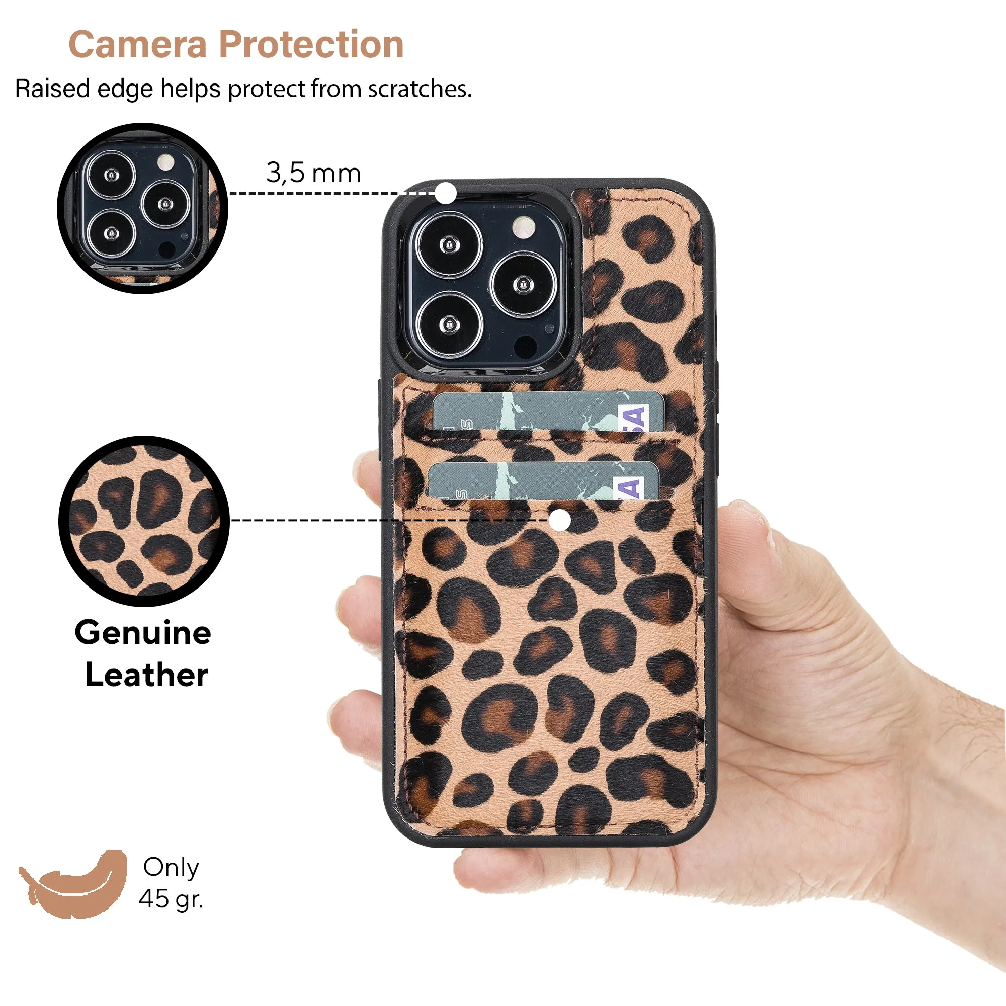 Leather Phone Case with Wallet for iPhone 13 Pro
