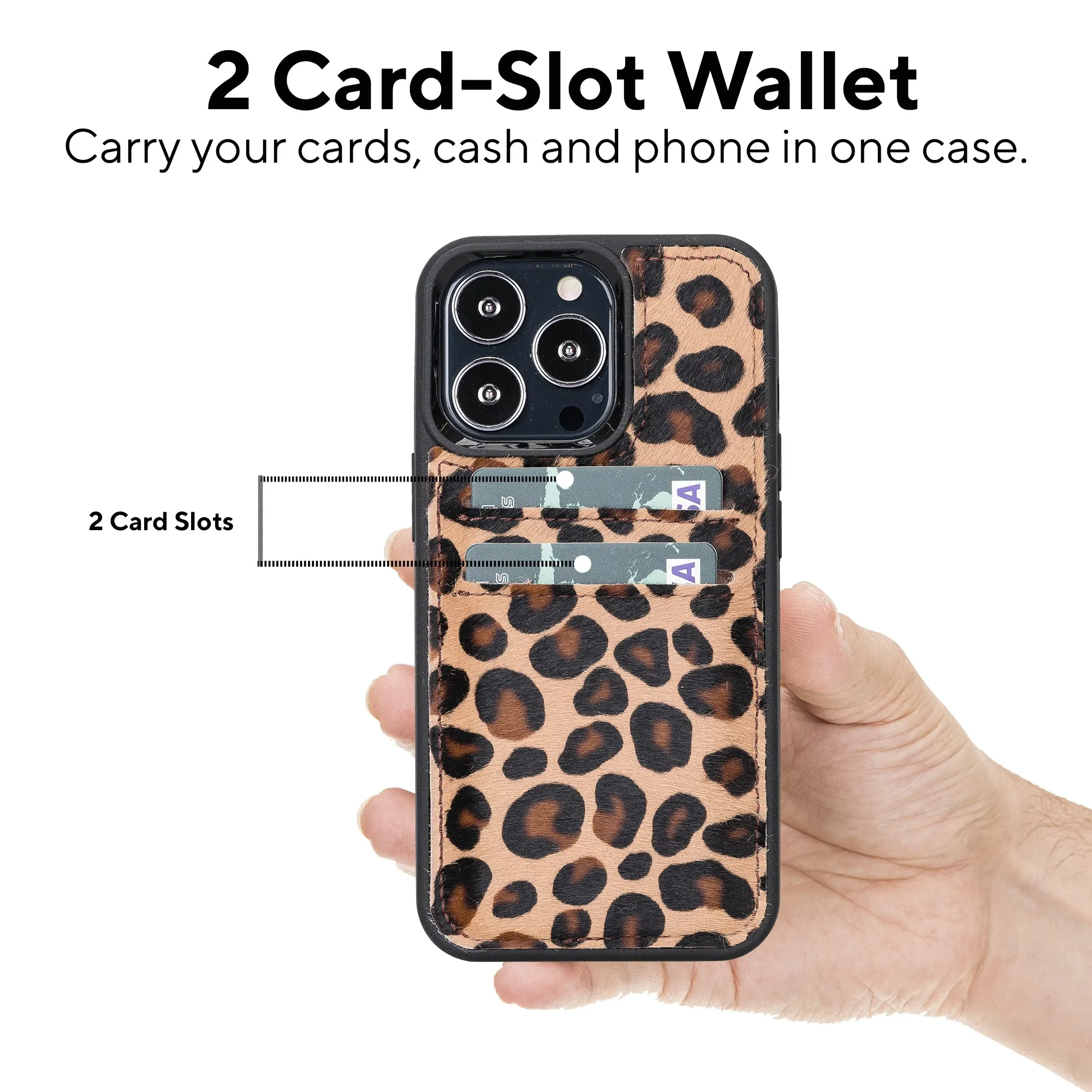 Leather Phone Case with Wallet for iPhone 13 Pro