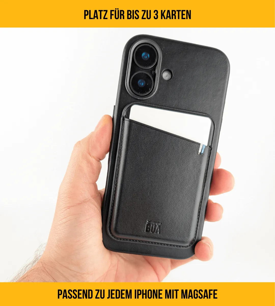 Leder Wallet für iPhone mit MagSafe | Schwarz