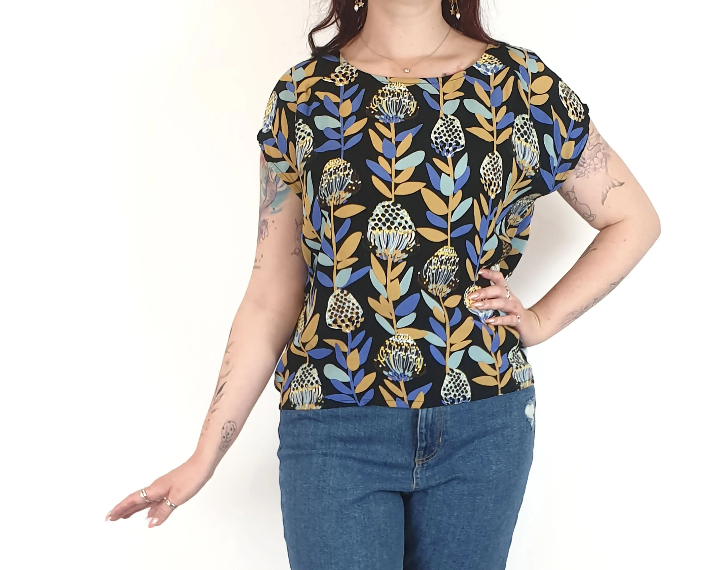 Leonard Street protea print top size 12