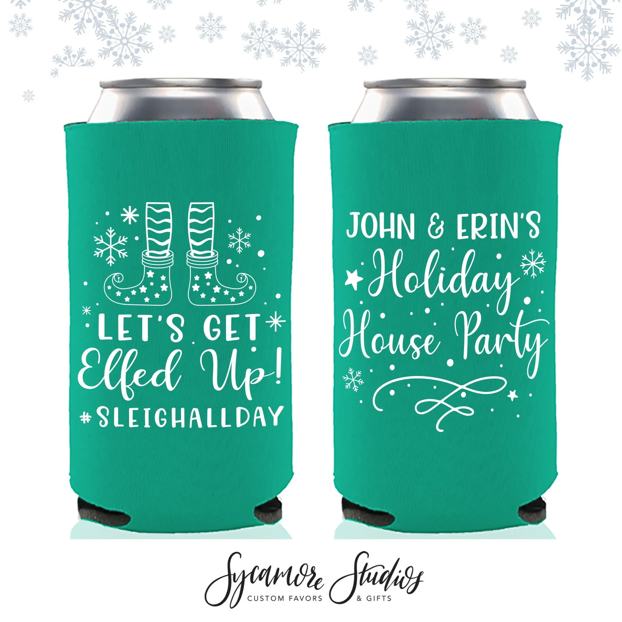 Let's Get Elfed Up - Slim 12oz Wedding Can Cooler #19S