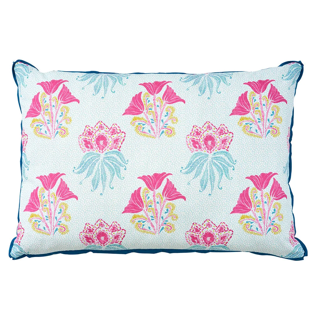 Lilly Fuchsia/Lee Seaglass with Teal Flange Oversized Pillow