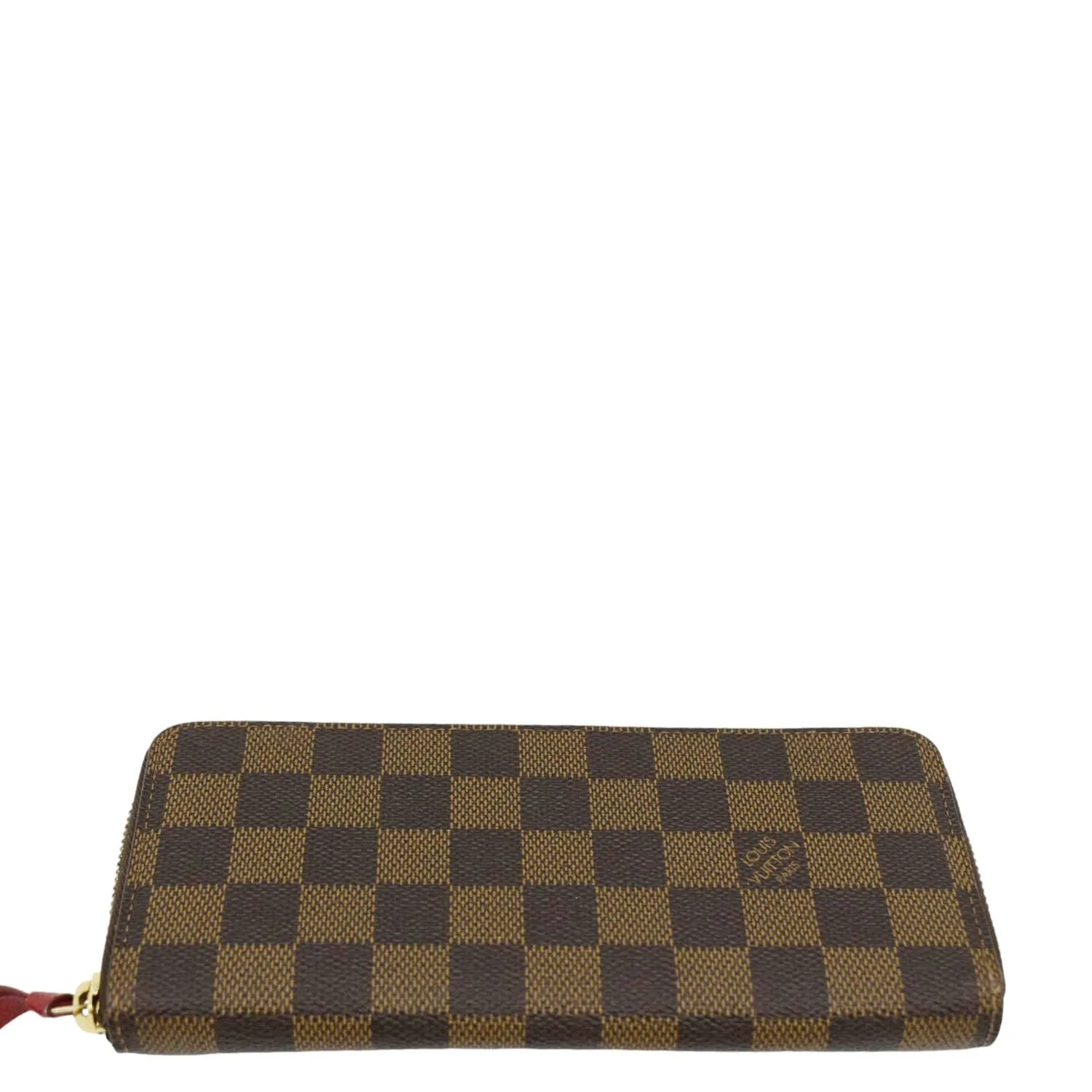 LOUIS VUITTON Clemence Damier Ebene Zippy Wallet Brown