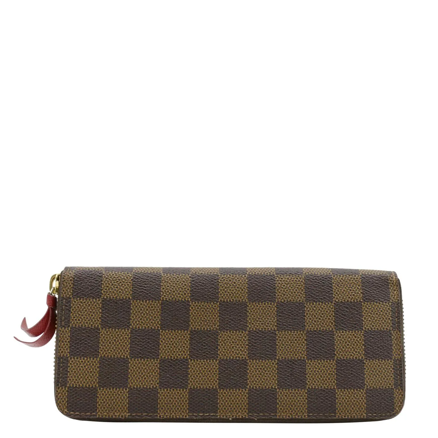 LOUIS VUITTON Clemence Damier Ebene Zippy Wallet Brown