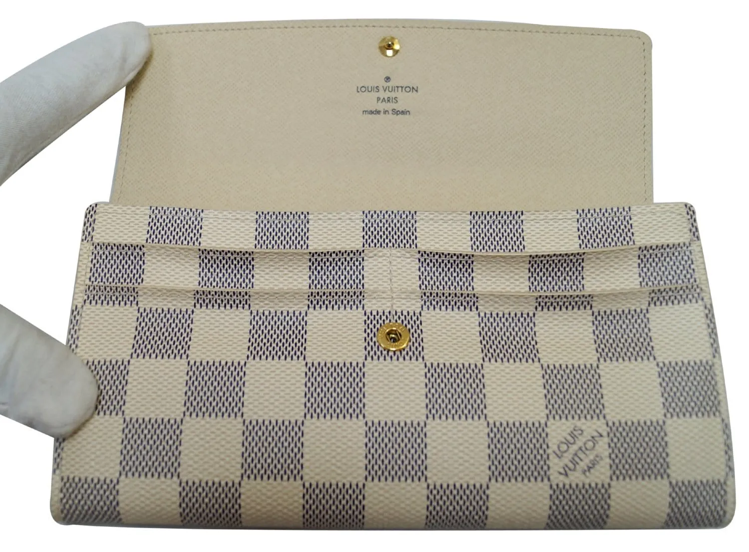 LOUIS VUITTON Damier Azur Sarah Long Bifold Wallet