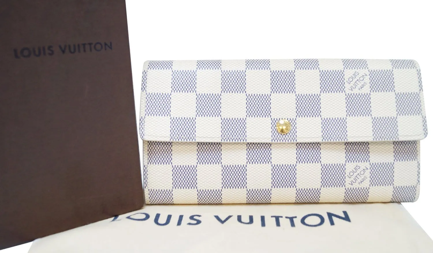 LOUIS VUITTON Damier Azur Sarah Long Bifold Wallet