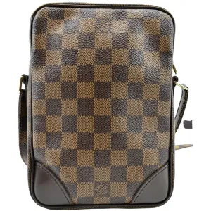 LOUIS VUITTON Danube PM Slim Damier Ebene Crossbody Bag Brown