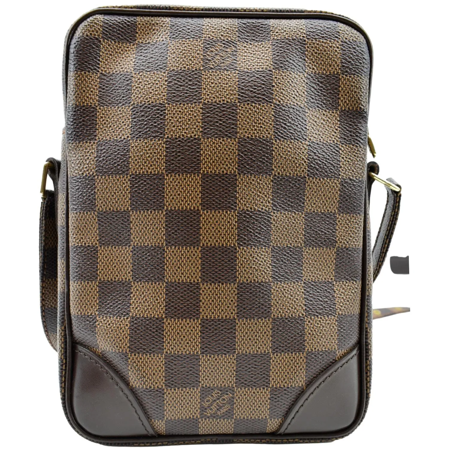 LOUIS VUITTON Danube PM Slim Damier Ebene Crossbody Bag Brown