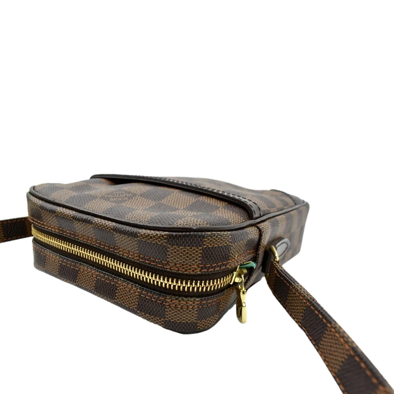 LOUIS VUITTON Danube PM Slim Damier Ebene Crossbody Bag Brown