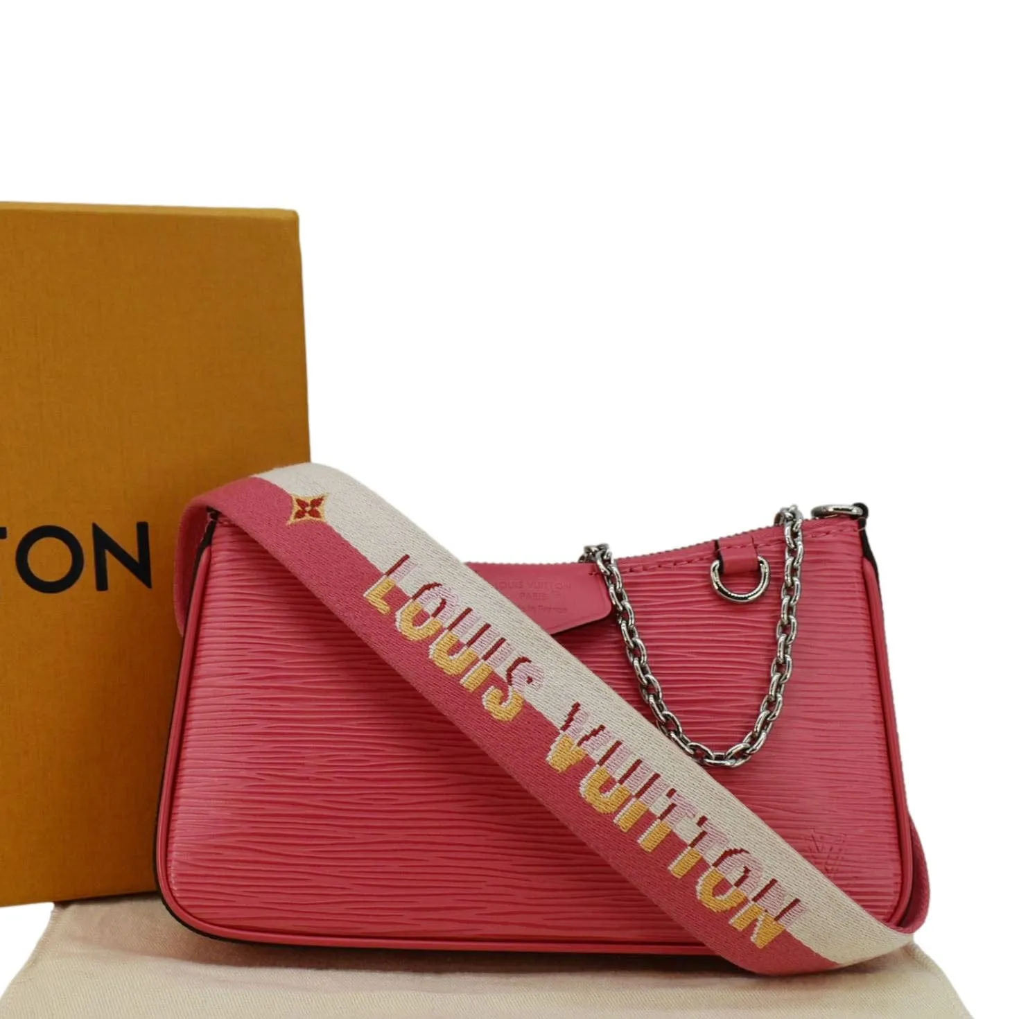 Louis Vuitton Easy Pouch On Strap Epi Leather Shoulder Bag Pouch Pink