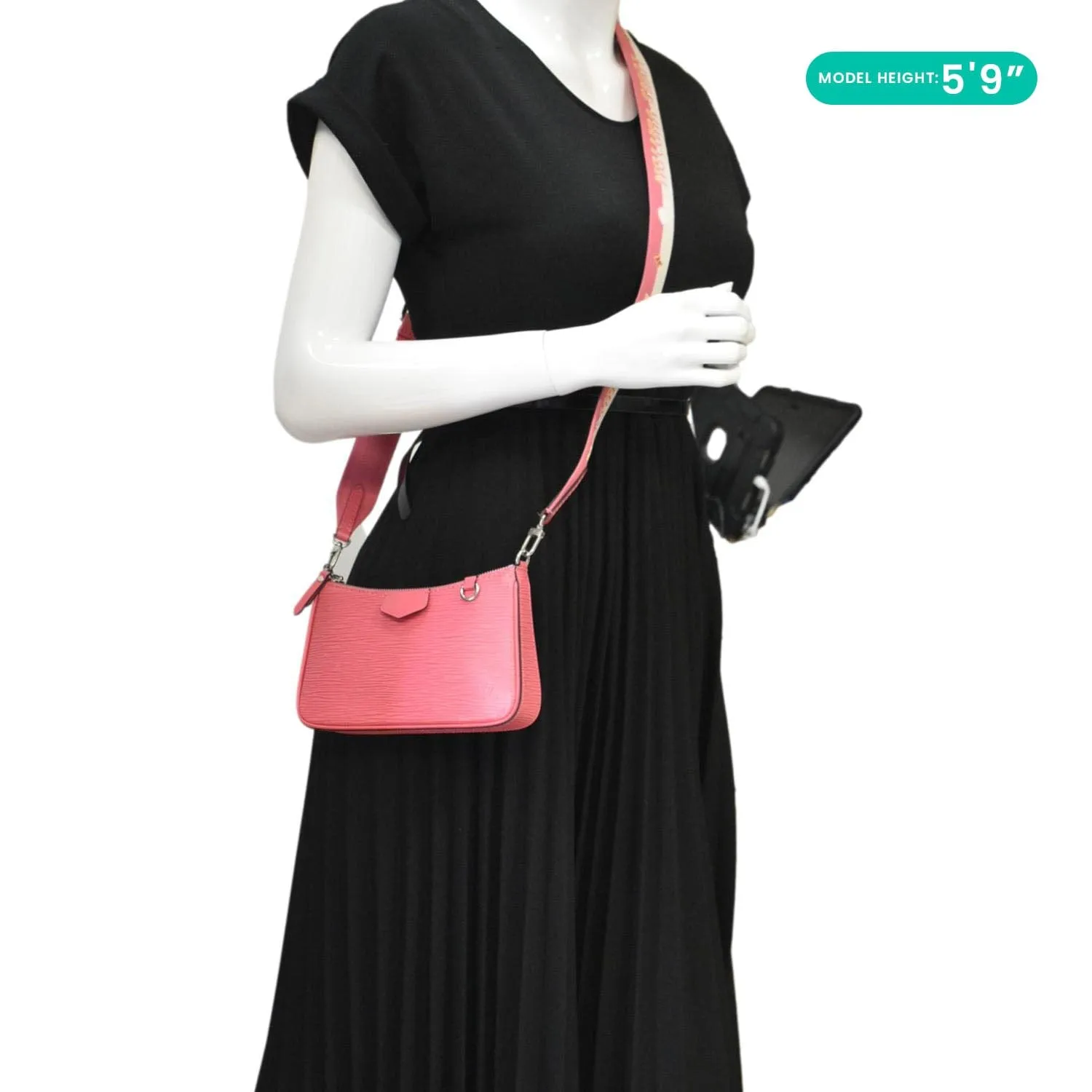 Louis Vuitton Easy Pouch On Strap Epi Leather Shoulder Bag Pouch Pink