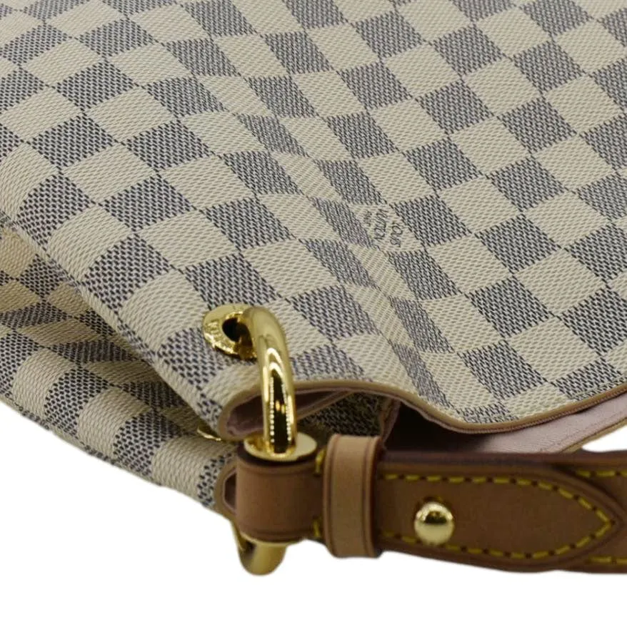 LOUIS VUITTON Graceful PM Damier Azur Shoulder Bag Rose Ballerine