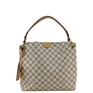 LOUIS VUITTON Graceful PM Damier Azur Shoulder Bag Rose Ballerine
