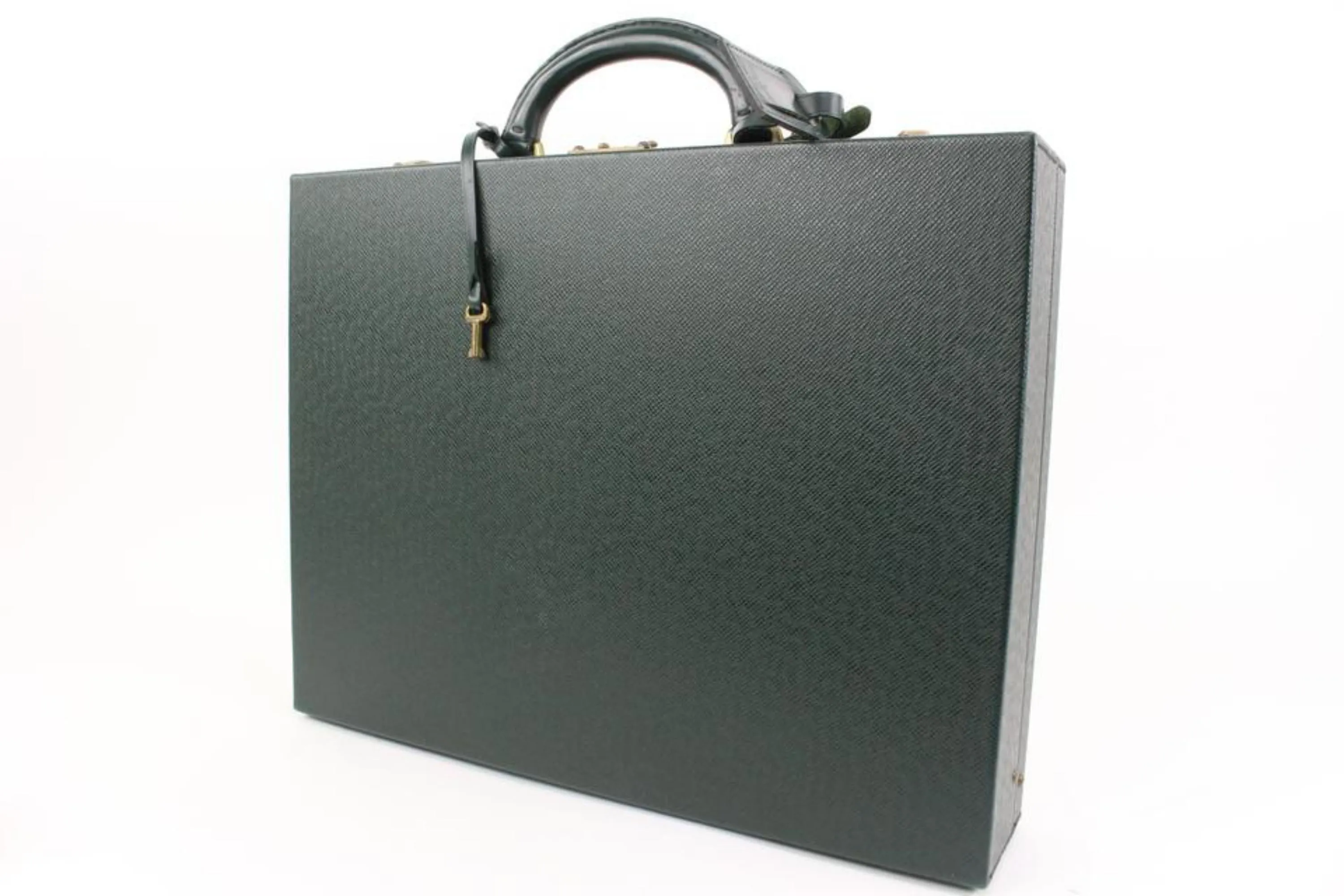 Louis Vuitton Green Taiga Diplomat Briefcase Hard Trunk 7L815a