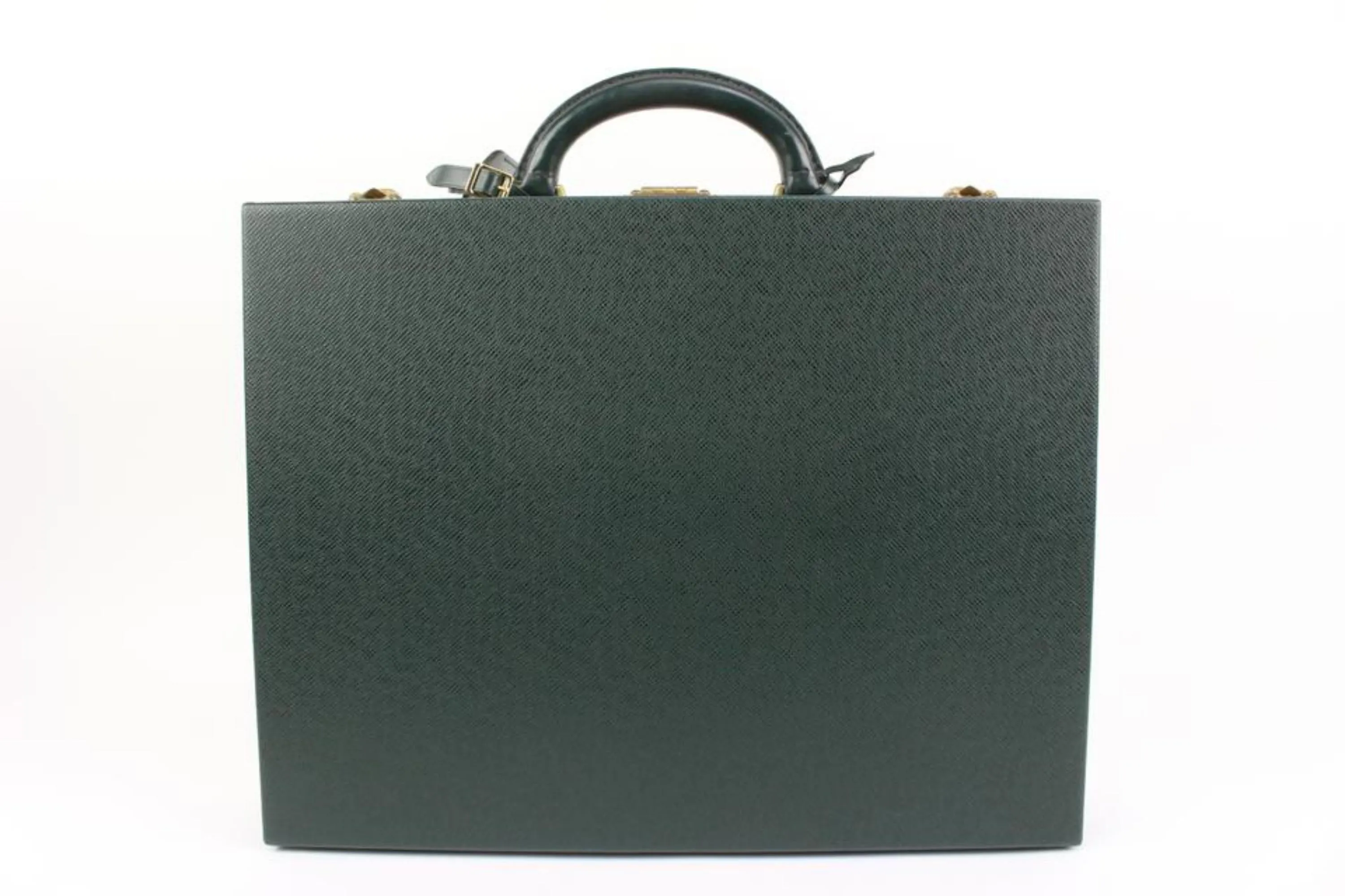 Louis Vuitton Green Taiga Diplomat Briefcase Hard Trunk 7L815a